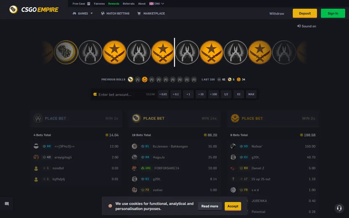 CSGOEmpire homepage